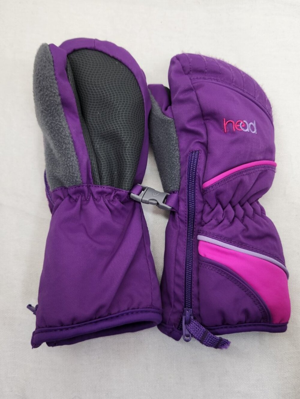 Head Girls XS Youth Purple Winter Mittens Gloves Fleece Lined - Picture 2 of 4